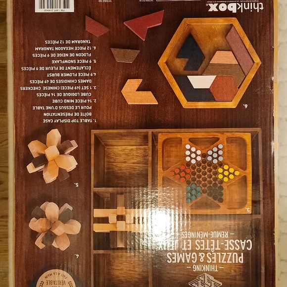 Think box puzzels and game set, real wood, - Picture 2 of 3
